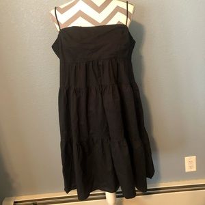 Black cotton tiered sundress